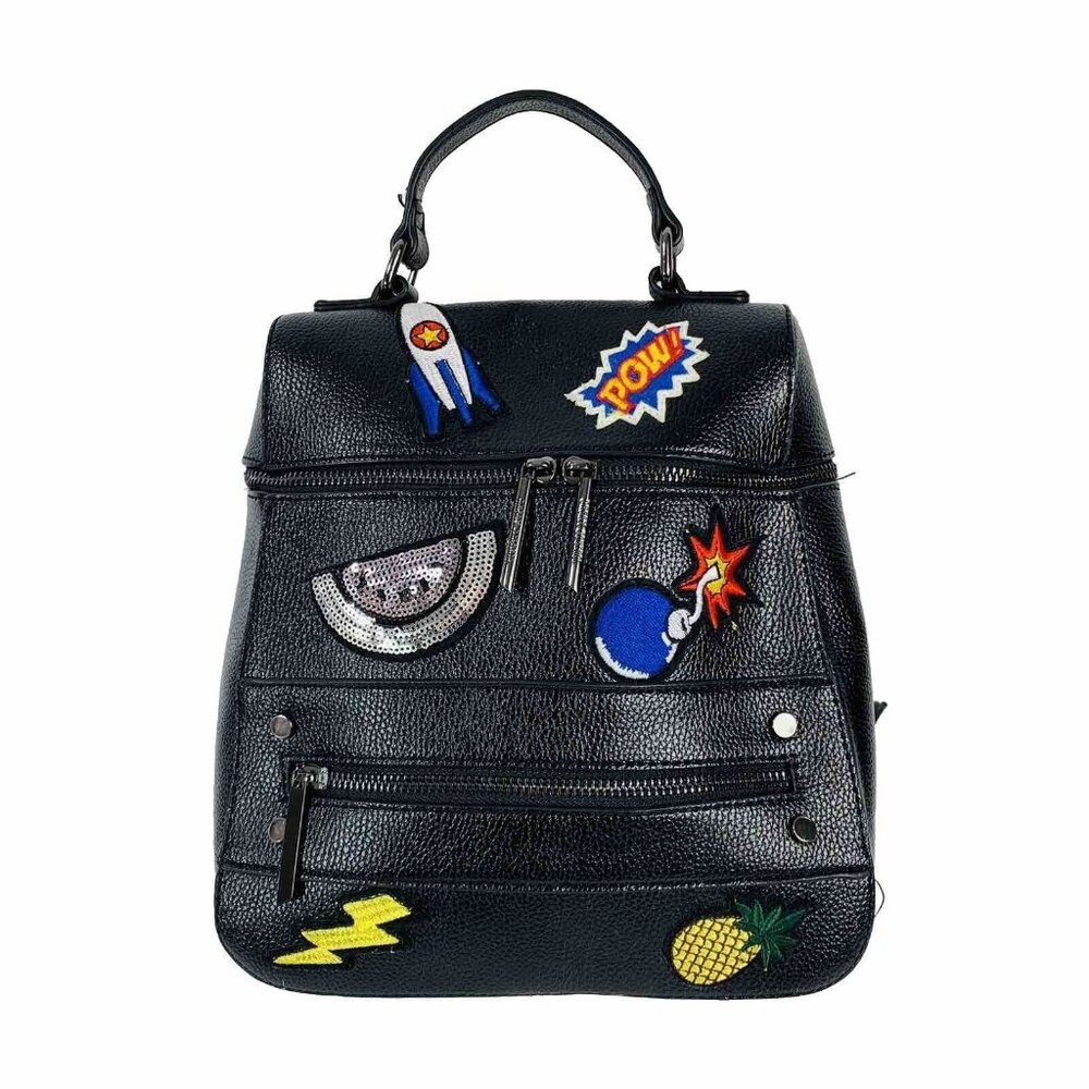 Dream Control Black Backpack Purse Girl Power Patches Cute Goth Anime Cosplay